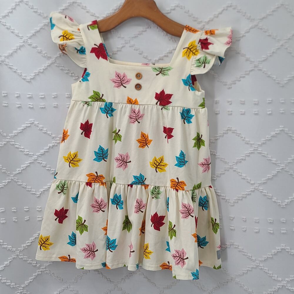 Eleanor Rose Girl's Falling maple leaves festive fall dress Size 7-8